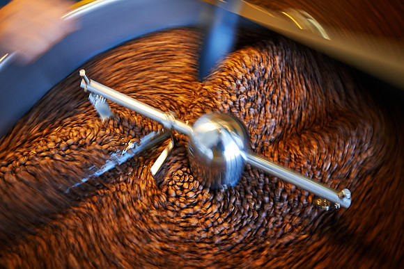 Abkühlung der gerösteten Kaffeebohnen